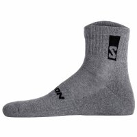 Salomon Unisex Quartersocken, 3er Pack - EVERYDAY ANKLE, Frottee, Stütz-Zone, Logo Schwarz/Weiß/Grau 45-47