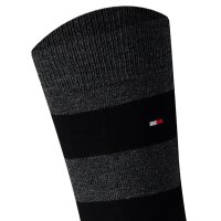 TOMMY HILFIGER Men Socks, Pack of 6 - Rugby Sock, Stockings, Stripes, uni/striped Black 39-42