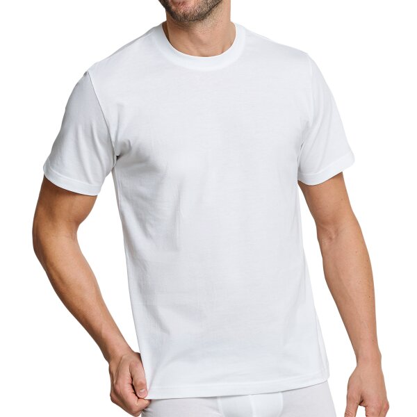 SCHIESSER Mens American T-Shirt 2-pack - 1/2 sleeve, undershirt, round neck White L (Large)