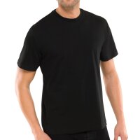 SCHIESSER Herren American T-Shirt 2er Pack - 1/2 Arm, Unterhemd, Rundhals Schwarz L
