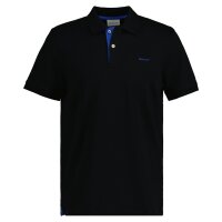 GANT Mens Polo Shirt - CONTRAST COLLAR PIQUE RUGGER, button placket, Cotton Stretch Black M (Medium)