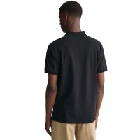 GANT Mens Polo Shirt - CONTRAST COLLAR PIQUE RUGGER, button placket, Cotton Stretch Black M (Medium)