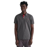 GANT Herren Poloshirt - REGULAR CONTRAST PIQUE RUGGER, Knopfleiste, Cotton Stretch Anthrazit M