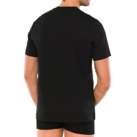SCHIESSER Herren American T-Shirt 2er Pack - 1/2 Arm, Unterhemd, V-Ausschnitt Schwarz M