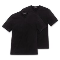 SCHIESSER Mens American T-Shirt 2-pack - 1/2 sleeve, undershirt, V-neck Black 3XL (3X-Large)