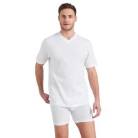 SCHIESSER Mens American T-Shirt 2-pack - 1/2 sleeve, undershirt, V-neck White M (Medium)