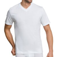 SCHIESSER Herren American T-Shirt 2er Pack - 1/2 Arm, Unterhemd, V-Ausschnitt Wei&szlig; M