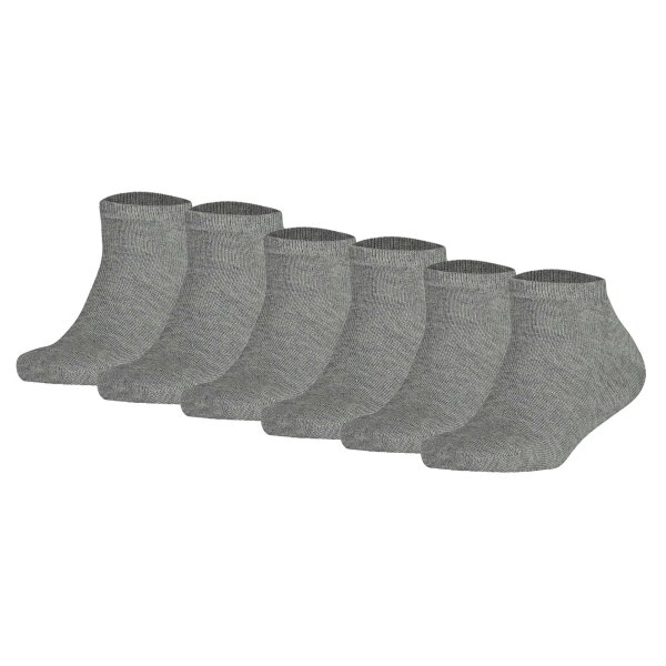 TOMMY HILFIGER Kinder Sneaker Socken, 6er Pack - Teen, TH, Baumwolle, Uni, 23-42 Grau 35-38