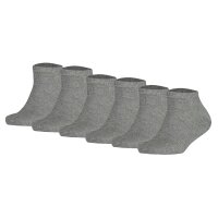 TOMMY HILFIGER Kinder Sneaker Socken, 6er Pack - Teen, TH, Baumwolle, Uni, 23-42 Grau 35-38