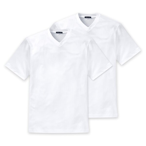 SCHIESSER Mens American T-Shirt 2-pack - 1/2 sleeve, undershirt, V-neck White 2XL (2X-Large)