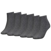 TOMMY HILFIGER Damen Quarter Socken, 6er Pack - TH, Baumwolle, 35-42, einfarbig Grau 35-38