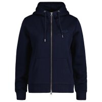 GANT Damen Sweatjacke - REGULAR TONAL SHIELD ZIP HOODIE, Kapuze, Logo, einfarbig Blau XS