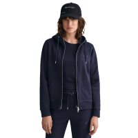 GANT Damen Sweatjacke - REGULAR TONAL SHIELD ZIP HOODIE, Kapuze, Logo, einfarbig Blau XS