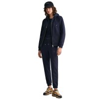 GANT Damen Sweatjacke - REGULAR TONAL SHIELD ZIP HOODIE, Kapuze, Logo, einfarbig Blau XS