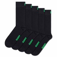 Happy Socks Unisex Socks, 5-pack - Solid Socks, Cotton Blend, Solid Color