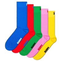 Happy Socks Unisex Socks, 5-pack - Solid Socks, Cotton Blend, Solid Color Multicolored 41-46 (UK 7,5-11,5)
