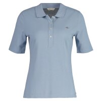 GANT Ladies Polo Shirt - SLIM SHIELD PIQUE POLO, half-sleeved, button placket, logo, plain Light blue M (Medium)