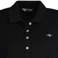 GANT Ladies Polo Shirt - SLIM SHIELD PIQUE POLO, half-sleeved, button placket, logo, plain Black XS (X-Small)