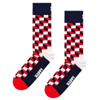 Happy Socks Unisex Socken, 3er Pack - Classic, Muster, Baumwollmischung, gemischte Farben Filled Optic 41-46