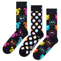 Happy Socks Unisex Socken, 3er Pack - Classic, Muster, Baumwollmischung, gemischte Farben Dog 36-40