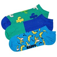 Happy Socks Unisex Sneaker-Socken, 3er Pack - Low Socks, Muster, Farbmix