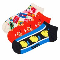 Happy Socks Unisex Sneaker-Socken, 3er Pack - Low Socks, Muster, Farbmix