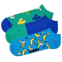 Happy Socks Unisex Sneaker Socks, pack of 3 - Low Socks, Pattern, Color Mix