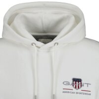 GANT mens hoodie - REGULAR MEDIUM ARCHIVE SHIELD, hooded sweatshirt, cotton mix Ecru 4XL (XXXX-Large)