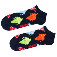 Happy Socks Unisex Sneaker-Socken, 3er Pack - Low Socks, Muster, Farbmix Navy 36-40