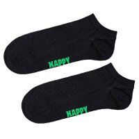 Happy Socks Unisex Sneaker-Socken, 3er Pack - Solid Socks Low, Baumwollmischung, einfarbig Schwarz 36-40