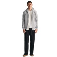 GANT Herren Sweatjacke mit Kapuze - REGULAR TONAL SHIELD FULL ZIP HOODIE, Baumwolle Grau 4XL