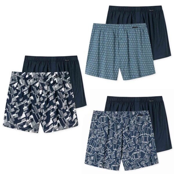 SCHIESSER mens woven boxer shorts, 2-pack - shorts, woven fabric, pattern