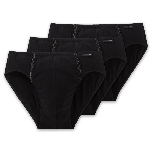 SCHIESSER Herren Slip 3er Pack - Supermini, Rio-Slip, Essentials, Cotton Stretch Schwarz XL