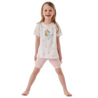 SCHIESSER girls pyjama set - short, cotton, motif Light Pink/White 140