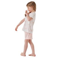 SCHIESSER girls pyjama set - short, cotton, motif Light Pink/White 140