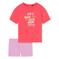 SCHIESSER girls pyjama set - short, cotton, motif Light Pink/Red 140