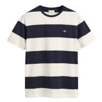 GANT Herren T-Shirt gestreift - BAR STRIPE T-SHIRT, Rundhals, Kurzarm, Baumwolle Weiß M