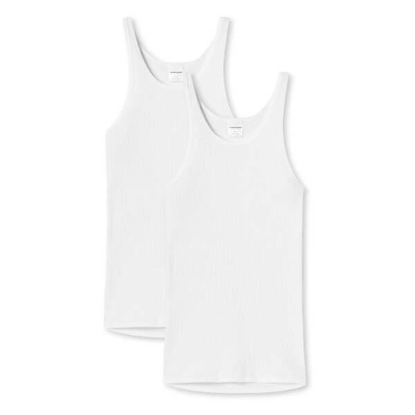 SCHIESSER Unterhemd 2er Pack - Original Doppelripp, Sport-Jacke, ärmellos, Weiß XL