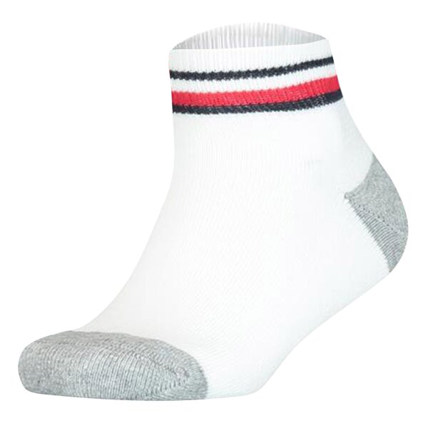 TOMMY HILFIGER Kinder Quarter-Socken, 6er Pack - ICONIC SPORTS, Frottee-Sohle Weiß 31-34