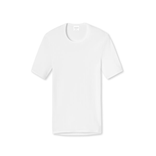 SCHIESSER Herren Unterhemd - Halbarm, Rundhals, Shirt, Original Feinripp, Weiß M