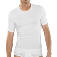 SCHIESSER Herren Unterhemd - Halbarm, Rundhals, Shirt, Original Feinripp, Weiß M