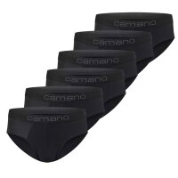 Camano Herren Slips, 6er Pack - Comfort BCI Cotton, Unterhosen, Stretch Baumwolle Schwarz M