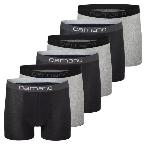 Camano Mens Boxer Shorts, pack of 6 - Comfort BCI Cotton, Underpants, Stretch Cotton