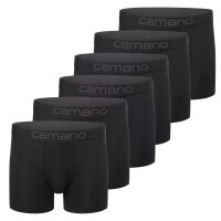 Camano Herren Boxershorts, 6er Pack - Comfort BCI Cotton, Unterhosen, Stretch Baumwolle Schwarz 2XL