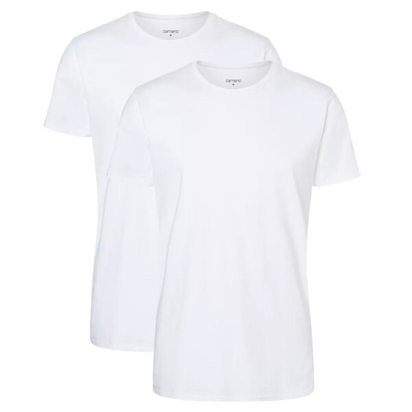 Camano Herren T-Shirt, 2er Pack - Comfort BCI Cotton, Rundhals-Ausschnitt, Baumwolle Weiß 2XL