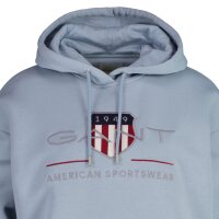 GANT Ladies Sweatshirt - REGULAR ARCHIVE SHIELD HOODIE, hooded sweatshirt, logo Light blue M (Medium)