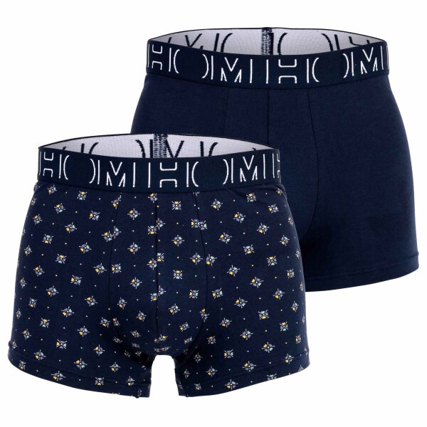 HOM mens boxer briefs 2-pack - Davide #2, boxer shorts, cotton blend Dark blue S (Small)