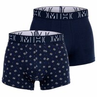 HOM mens boxer briefs 2-pack - Davide #2, boxer shorts, cotton blend Dark blue S (Small)