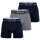 Marc O Polo Herren Boxer Shorts, 3er Pack - Boxer,Organic Cotton Stretch Dunkelblau/Grau S