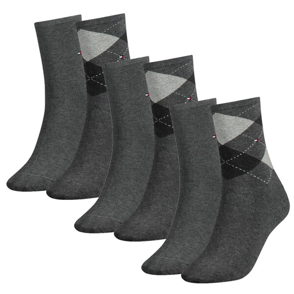 TOMMY HILFIGER Women Socks, Pack of 6 - Check Sock, Stockings, Diamonds